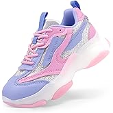DREAM PAIRS Kids Girls Sneakers Jelly Sole Lace up Shoes Lightweight Walking Shoes for Girls Boys