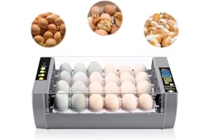 Gpeng Egg Incubator, 24 Eggs Incubator with Digital Display, Auto Egg-turning, Auto Temperature Control, for Hatching Chicken Goose Pigeon Quail Duck