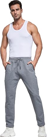HCSS Mens Joggers Tracksuit Bottoms Dark Grey S with Zip Pockets Elasticated view 3