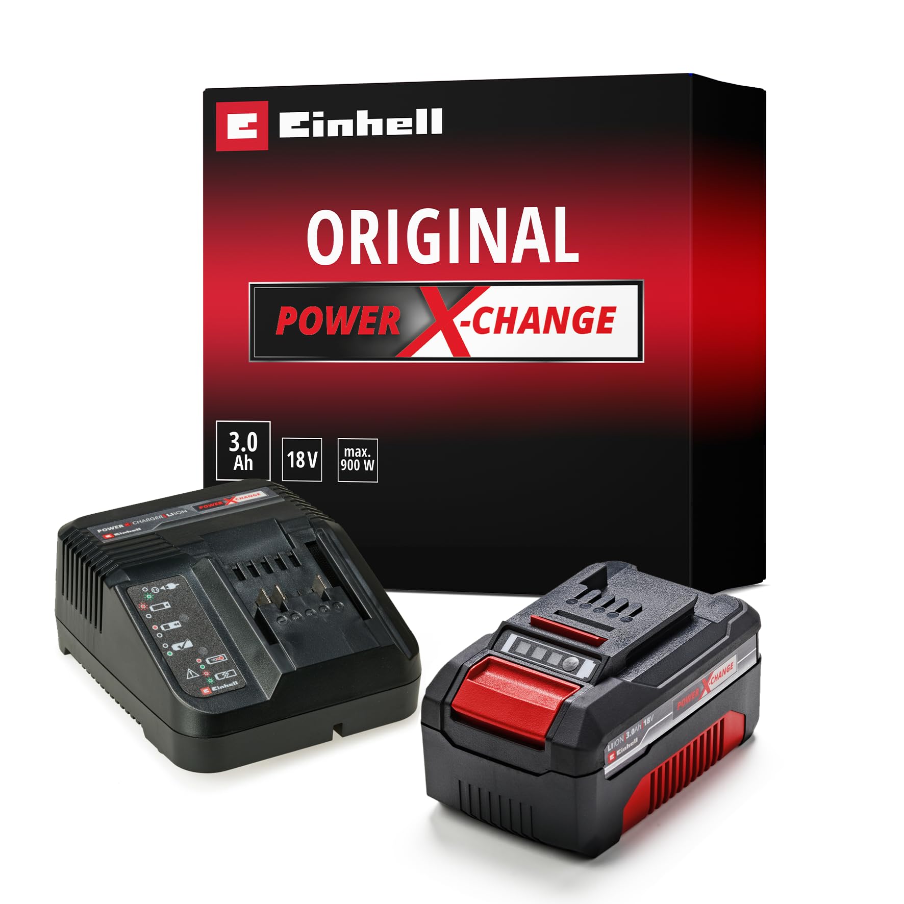 Einhell Power X-Change 18V, 3.0Ah Lithium-Ion Battery Starter Kit - Battery and Charger Set - Universally Compatible With All Einhell PXC Power Tools And Garden Machines