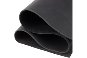 TOP-RANK LEATHER SINCE 2015 Toprank Genuine Leather Sheets for Crafts 6''X12'' Precut Full Grain Leather Tooling Leather (1.6mm) Cowhide Leather Pieces Square, Black