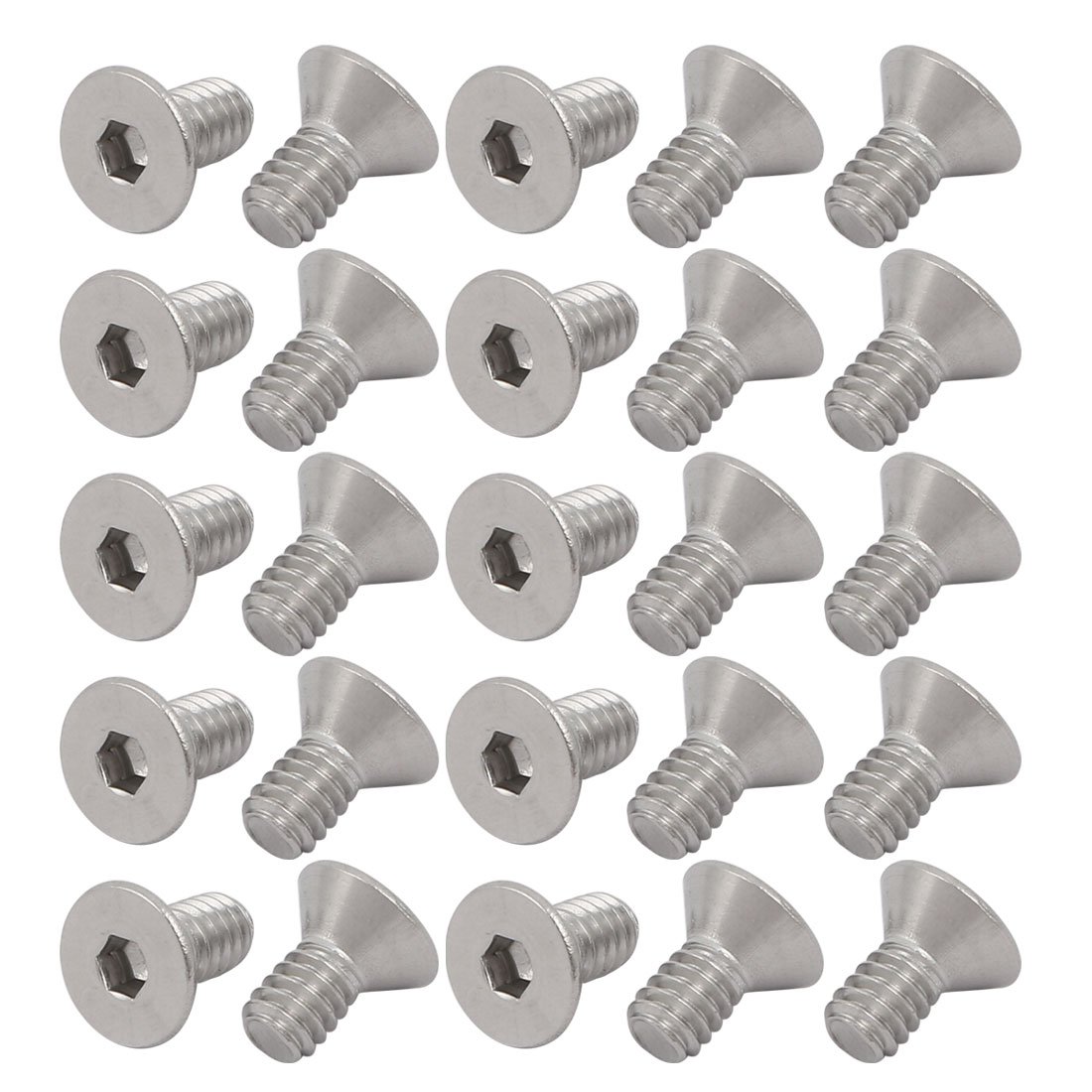 Sourcingmap 1/4-20 x 1/2" 304 Stainless Steel Flat Head Hex Socket Cap Screw 25pcs