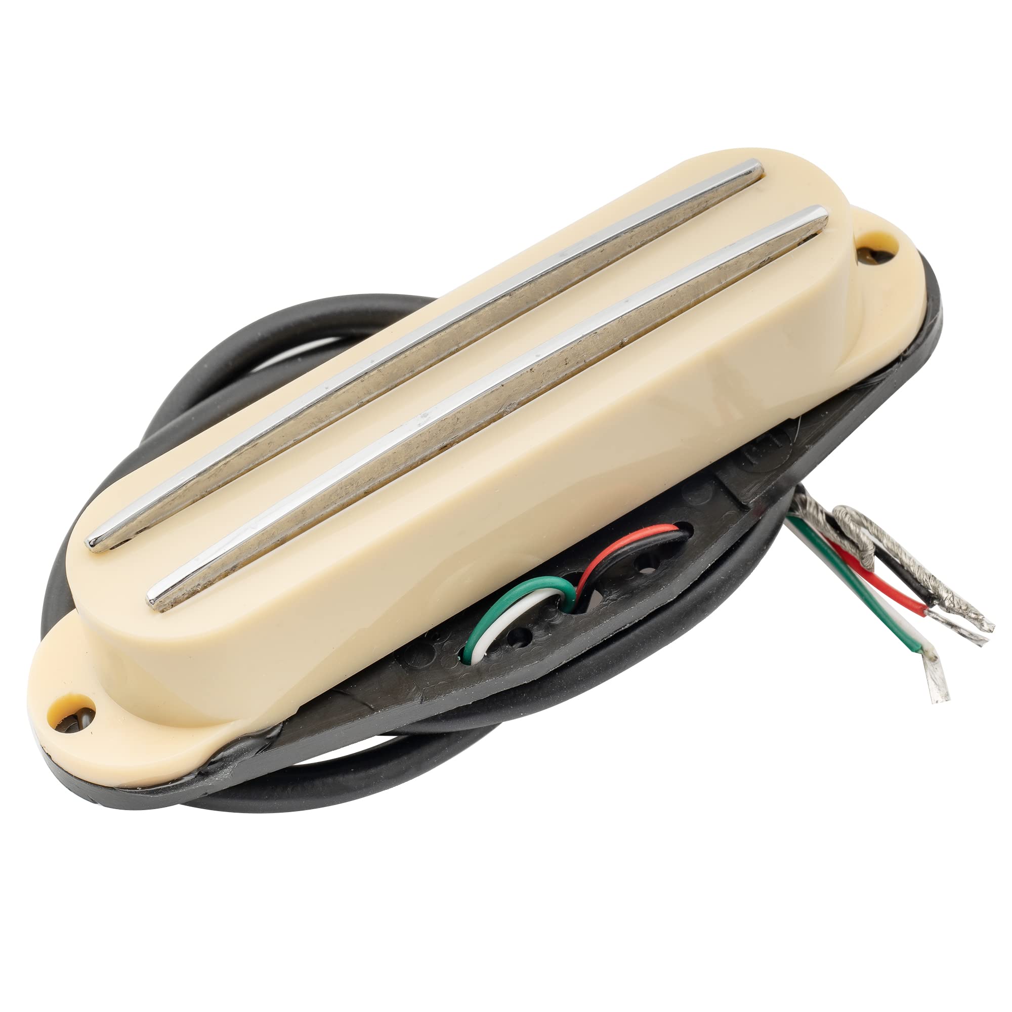 Musiclily Dual Hot Rail High Output Guitar Single Coil Sized Humbucker Pickups for Fender Squier Strat, Cream