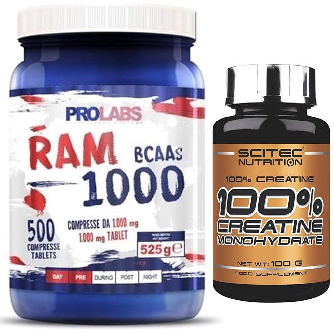 title=Prolabs Ram 1000 500 cpr. da 1 gr. Aminoacidi Ramificati Bcaa + Creatina 100%