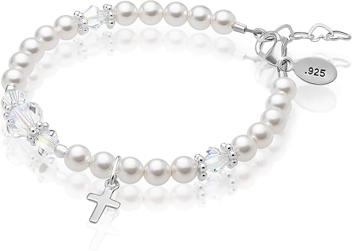 pearl christening bracelet