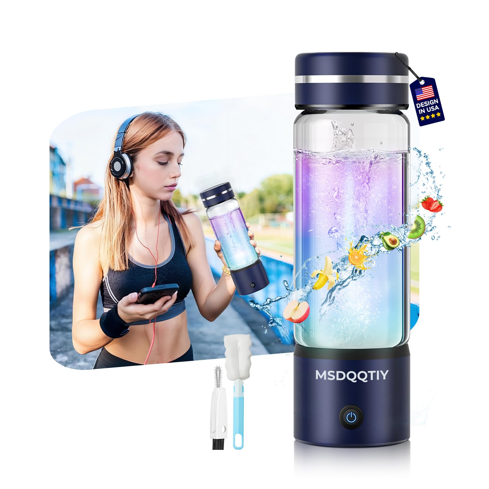 Photo 1 of 5.0 Upgrade 4000PPB High Concentration Hydrogen Water Bottle Generator?NO.1-24-Hour Hydrogen Lock? SPE PEM Technology, Double Hydrogen Content & High Borosilicate Glass for Post-Workout Recovery