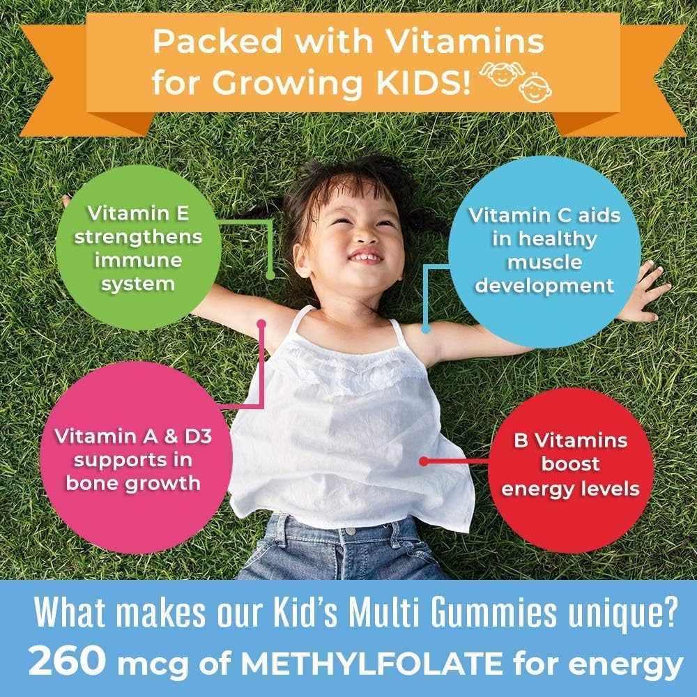 Vegan Kids Multivitamin Gummies by MaryRuth's - Organic Ingredients - Immune Boost - Methylfolate - Sugar Free - Non-GMO Vitamin Chewables 60ct: Health & Personal Care