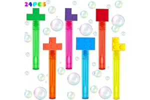 UOYOI Building Blocks Party Favors,24Pcs Building Blocks Bubble Wands for Kids,Cute Bubble Wand for Birthday Party Supplies,Classroom Prizes Pinata Goodie Bag Stuffers Gifts