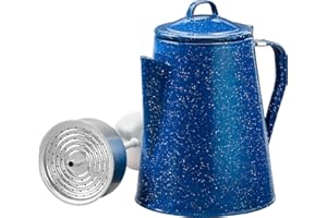 Alpine Mountain Gear 8 Cup Camping Enamel Coffee Percolator Made by Caddis Sports