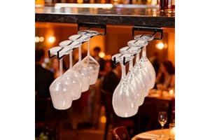 1PC Wine Glass Holder Wall-Mount Metal Space-Saving Under-Shelf Rack for Under-Cabinet Counter Kitchen Bar Dining Room Storag