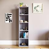 Vida Designs Oxford 5 Tier Cube Bookcase Grey Wood Shelving Unit view 2