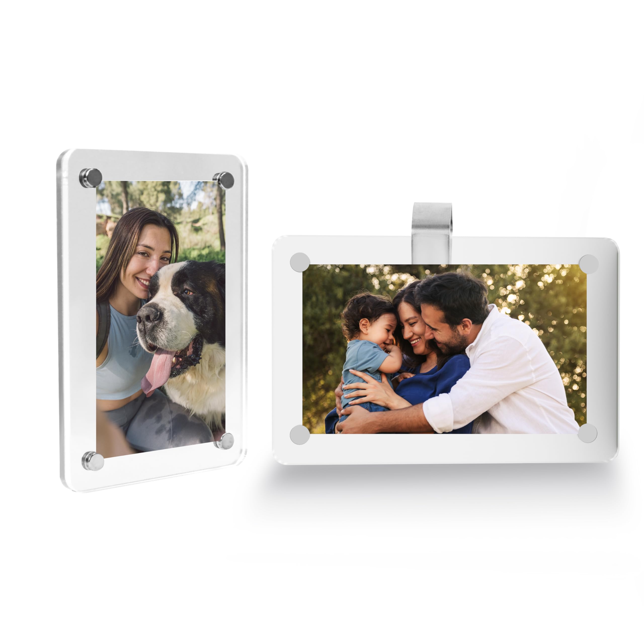 Photo 1 of Car Sun Visor Photo Holder, Universal Magnetic Photo Clip, Decorate Your Car Visor Clip with Personality(Transparent, 2.4x3.5)