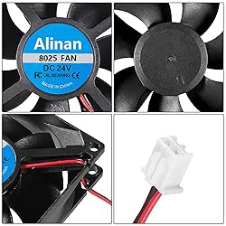 Alinan 4pcs 8025 24V Fan 80x80x25mm 2-pin Sleeve