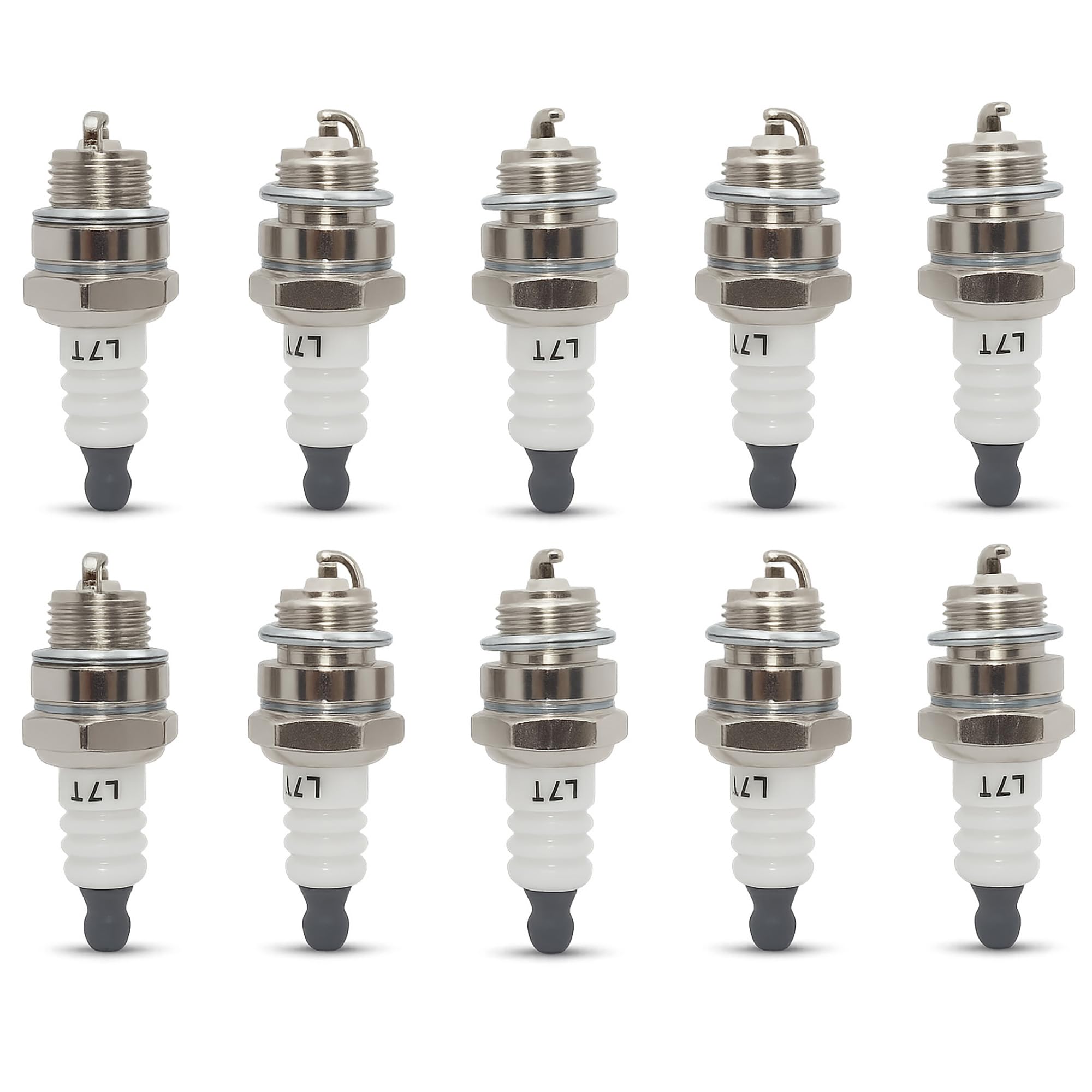 Hippotech Pack-of-10 L7T Spark Plug for 2 Stroke 33cc 43cc 47cc 49cc Pocket Bike Mini Chopper for Partner 350 351 Saws Chainsaw Trimmer Replaces BPM7A BM6A RCJ6Y RCJ7Y Spark Plug