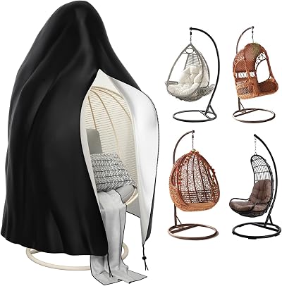Estefanlo Egg Chair Cover Waterproof 210D Oxford 115x190cm with Zipper