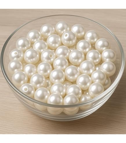 INSPIRELLE 220 Perle Finte Avorio 14 Mm | ABS Rotonde | Per Gioielli Fai Da Te