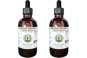 Gotu Kola Alcohol-Free Liquid Extract, Organic Gotu Kola (Centella Asiatica) Dried Leaf Glycerite Hawaii Pharm Natural Herbal Supplement 2x2 oz