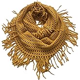 stylesilove Women Cozy Knit Tassel Infinity Loop Scarf - 8 Colors