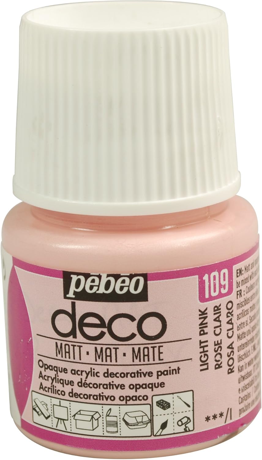 PEBEO 204109 45ml Deco Matt, Acrylic, Light Pink, 7 x 4.5 x 4.5 cm, 45 ml (Pack of 1)