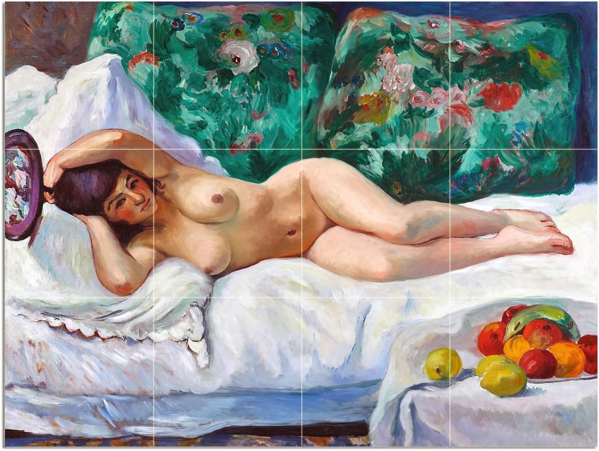 Odalisque H Manguine Girl Nude Tile Mural Kitchen Wall Backsplash Marble Ceramic - Picture 4 of 18