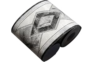 LA LA PET Creation Core 4.2x196.8" Waterproof Wallpaper Border 3D Pattern Wall Decor Removable Self Adhesive Kitchen Bathroom Tiles Sticker, Diamond Black