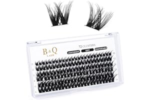 B&QAUGEN Lash Clusters B17 Mixed Tray Manga Lashes 72PCS Spiky Individual Lashes Clusters Lashes B&Q DIY Eyelash Extensions Anime Lashes Soft Wispy Eyelash Clusters Extensions Cluster DIY at Home(B17,D-10-16)
