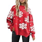 LCRRRN Women's Oversized Sweaters 2025 Crewneck Long Sleeve Batwing Pullover Tops