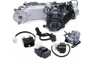 Knwigoe 150CC GY6 Engine 4 Stroke 11'' Long Case Scooter Engine Motor with Single Cylinder Air-Cooling System Auto Clutch Go Kart Engine for Honda Vehicles Scooter ATV(US Stock)