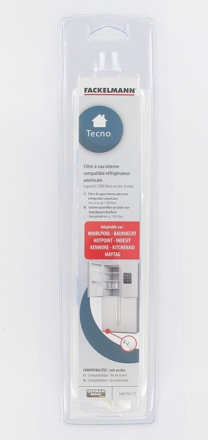 Fackelmann - Filtro de agua para frigorífico americano, incoloro ...