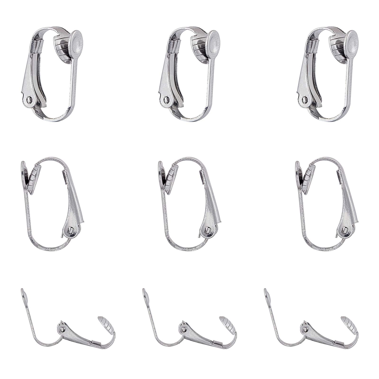 arricraft 20 Pcs Clip-on Earring Findings Hooks, 304 Stainless Steel Earrings Components Clip-on Earring Converter for Non-Pierced Ears DIY Earring Jewellery Making