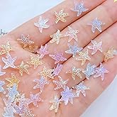 100Pcs Colorful Starfish Nail Art Charms Fresh Summer Beach Nail Art Accessories Ocean Theme Starfish Sea Series Nail Rhinestone Diamonds Resin Crafts for Women Nail Art Supplies Manicure Decoration