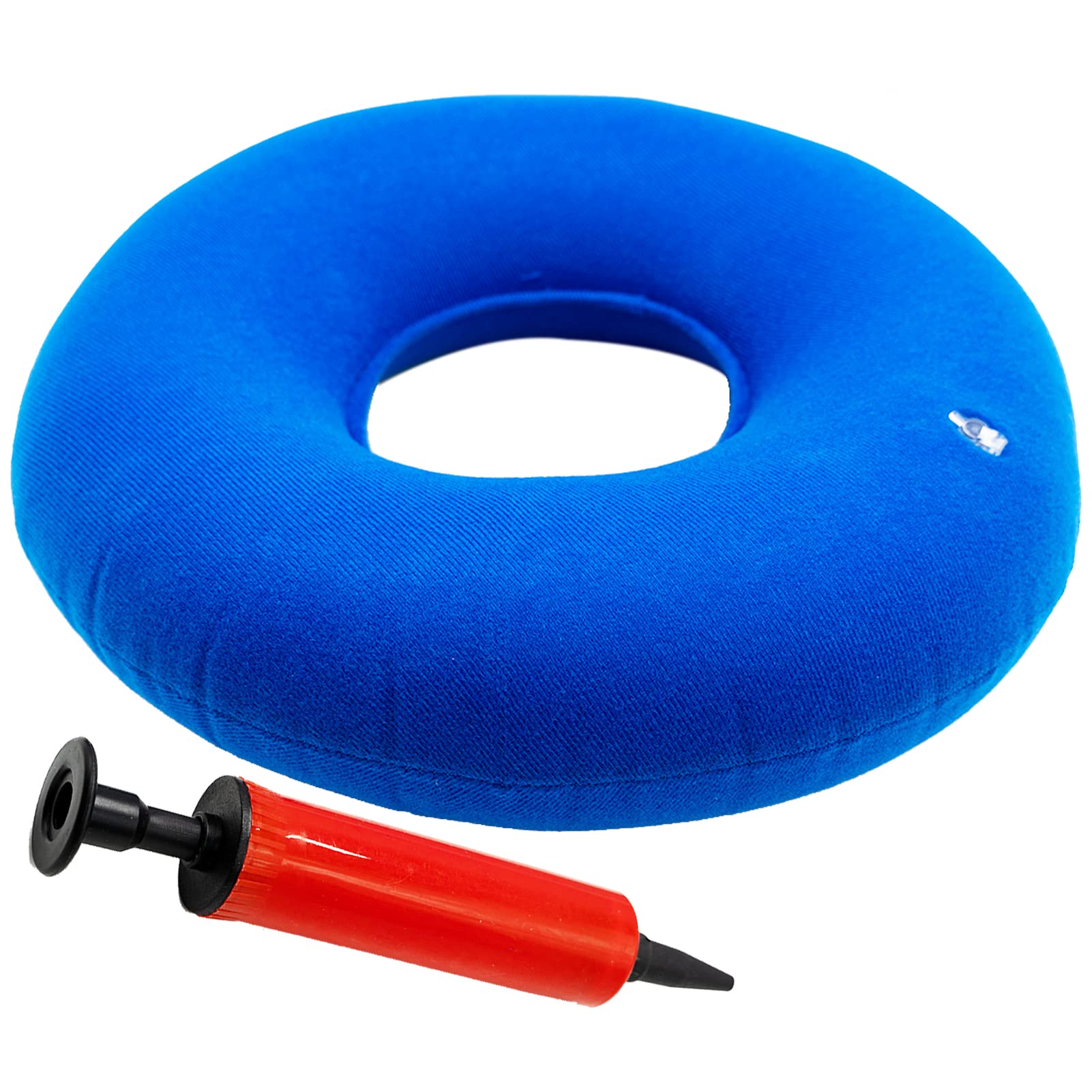 SZXMDKH Donut Cushion Seat, Portable Inflatable Ring Cushion for Hemorrhoid, Tailbone, Coccyx Pain Relief - Air Pump Included (Blue)
