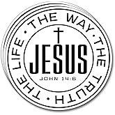 (3Pcs) Jesus The Way The Truth The Life Sticker Christian Inspirational Decals Decorate Books Laptop Phone Water Bottles Kindles Tumbler Waterproof Vinyl Stickers 3" Inch