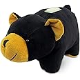 Puzzled Plush Black Bear Huggie Bank