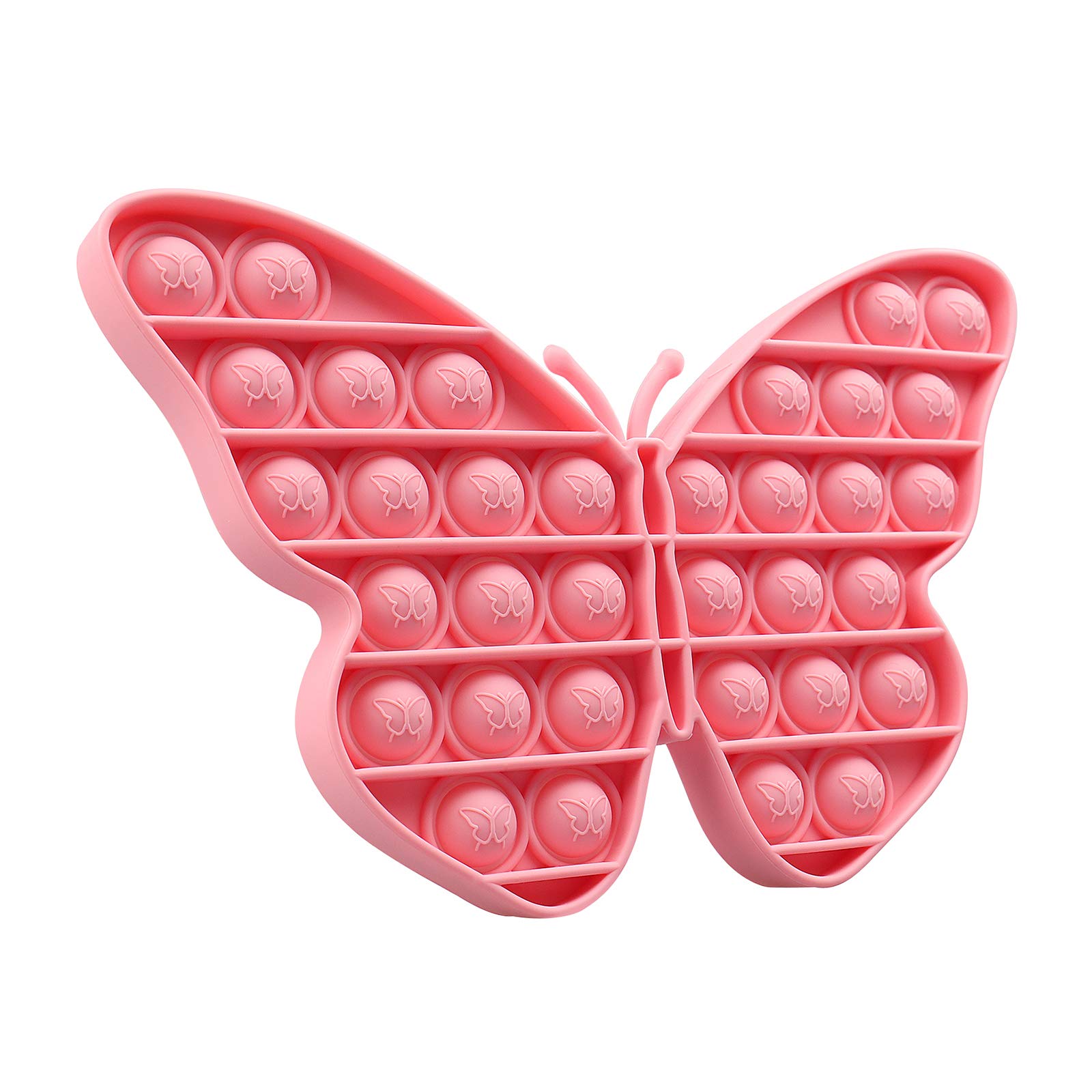 JAYEE Push Bubble Sensory Fidget Toy, Silicon Bubble Anxiety Stress Reliever Toy for Kids Adults, Squeeze Sensory Toy for Family & Office (Butterfly Pink)