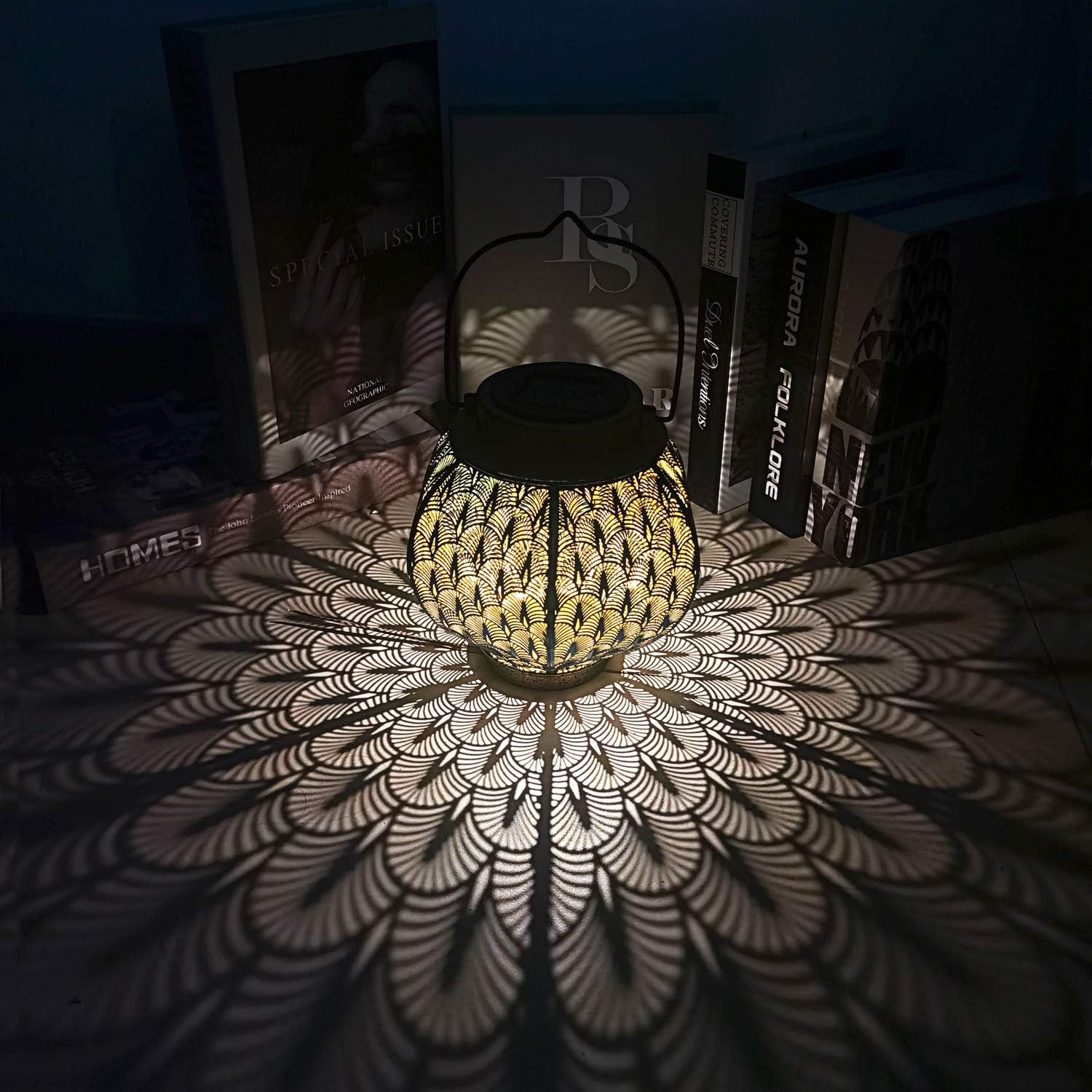 Bownew Hanging Solar Lanterns Garden Pathway Lights LED Outdoor Decorative Path Lights for Home Patio and Yard