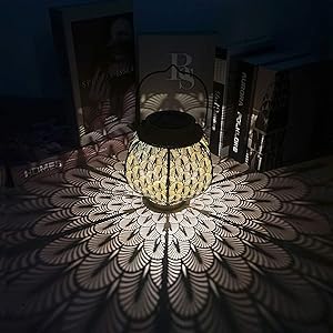 Bownew Hanging Solar Lanterns Garden Pathway Lights LED Outdoor Decorative Path Lights for Home Patio and Yard