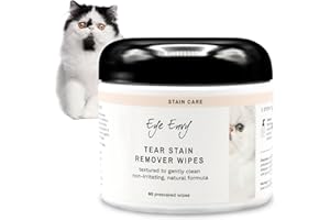 Eye Envy Tear Stain Wipes for Cats | Textured to Gently Clean, Treats The Cause of Staining | 100% Natural Formula | Recommen