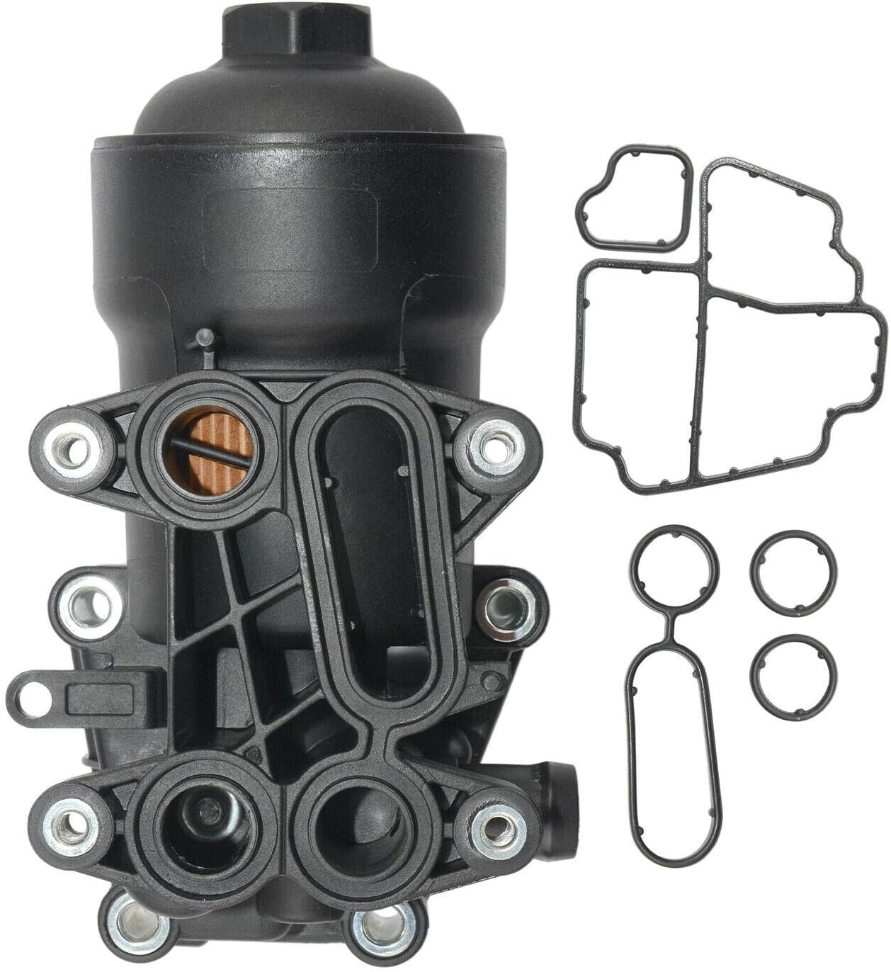 NSGMXT Oil Filter Housing + Gaskets for 03L115389H 03L115433C 03L115389H A3 A4 A5 Q5 1.6 2.0 TDI