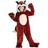 Children's Fox Costume - Plush Jumpsuit with Hood, Mitts, Foot Covers, Tail