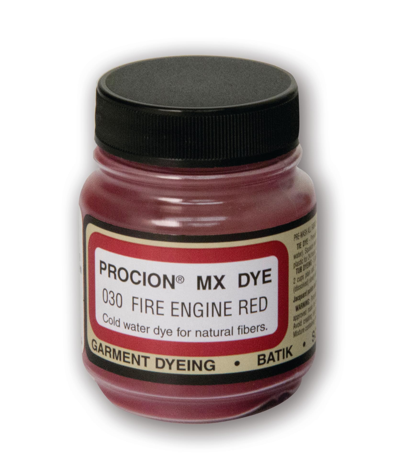 Jacquard Procion MX Fabric Dye, Permanent Fibre-Reactive Cold Water Colour for Natural Fibres, Fire Engine Red, 18.71g
