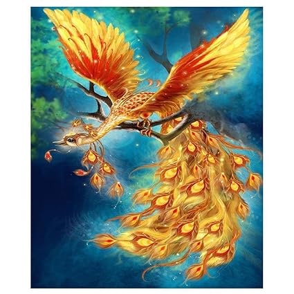 Buy Whitelotous Phoenix Bird 5d Diamond Painting Round Drill Embroidery Cross Stitch Craft Needlework Diy Home Decor 12 X 16 Inches Online At Low Prices In India Amazon In