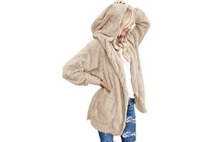 Yanekop Womens Oversized Sherpa Jacket Long Cardigan Sweaters Fuzzy Fleece Jacket Faux Fur Plus Size Coats with Pockets