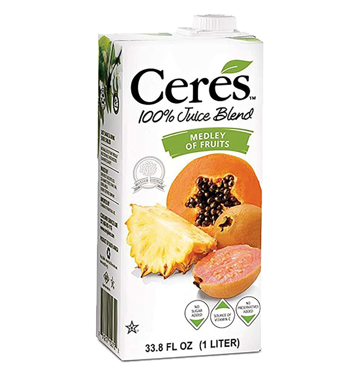 Ceres 100% All Natural Pure Fruit Juice Blend - Gluten Free, Rich in Vitamin C, No Sugar or Preservatives Added - 33.8 FL OZ, Medley of Fruits (Pack of 12)