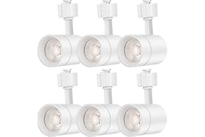 FLSNT LED Track Lighting Heads for Juno Track, 75W Equivalent Dimmable LED Track Light Heads, 12W 24° LED Spotlight Light, CRI90, 800LM, 3000K Soft White, White, 6 Pack