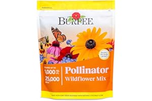 Burpee Wildflower 25,000 Bulk, 1 Bag, 18 Varieties of Non-GMO Flower Seeds Pollinator Garden, Pollinator Mix