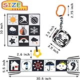 KUANGO 3 Pcs Black White High Contrast Baby Toys Montessori Sensory Soft Book view 7