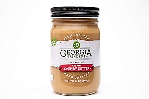 Georgia Grinders Cashew Butter Creamy 12oz, (6 CT), Smooth Gourmet Cashew Spread, Whole30Approved, Keto & Vegan Friendly, No Sugar or Additives, Non-GMO, Gluten Free