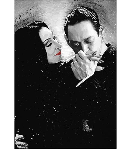 Tarot Card The Lovers Enamel Pin – Morticia & Gomez Addams Family Design With Thing, Spooky Gothic Lapel Pin