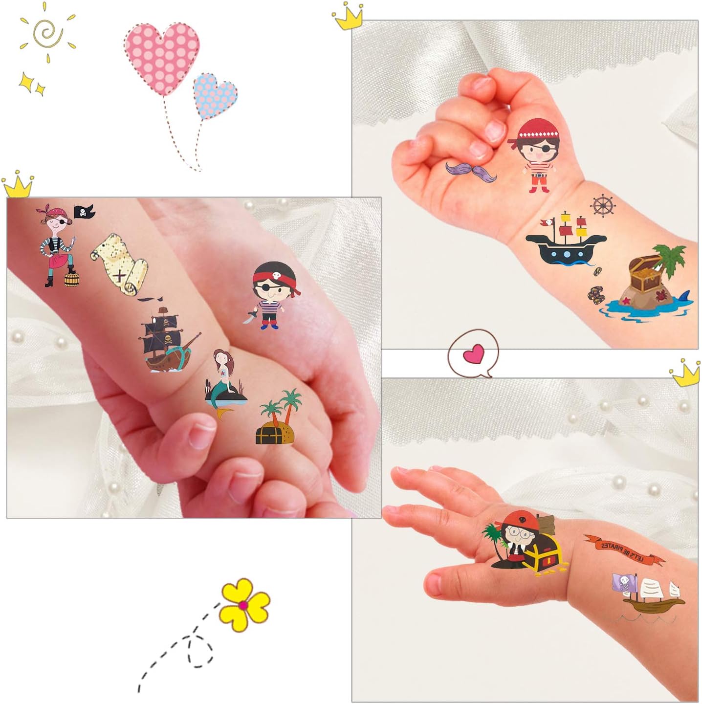 Piraten Party Piraten Kinder Tattoos Set EKKONG Tattoo Kinder